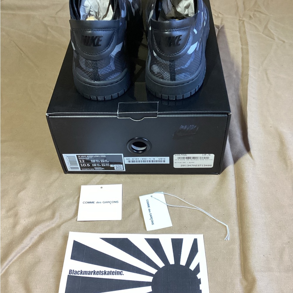 Nike x Comme des Garçons Dunk Low 'Monogram Print' CZ2675-001 Women 12/ Men 10.5 - Picture 8 of 8